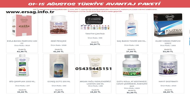 ersağ avantaj paketi ağustos 2018